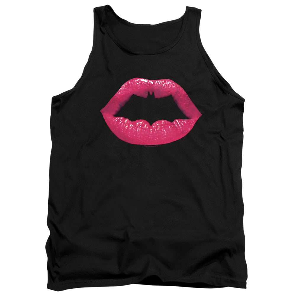 AN OFFCIALLY LICENSED BATMAN BAT KISS ADULT UNISEX TANK TOP BLACK
