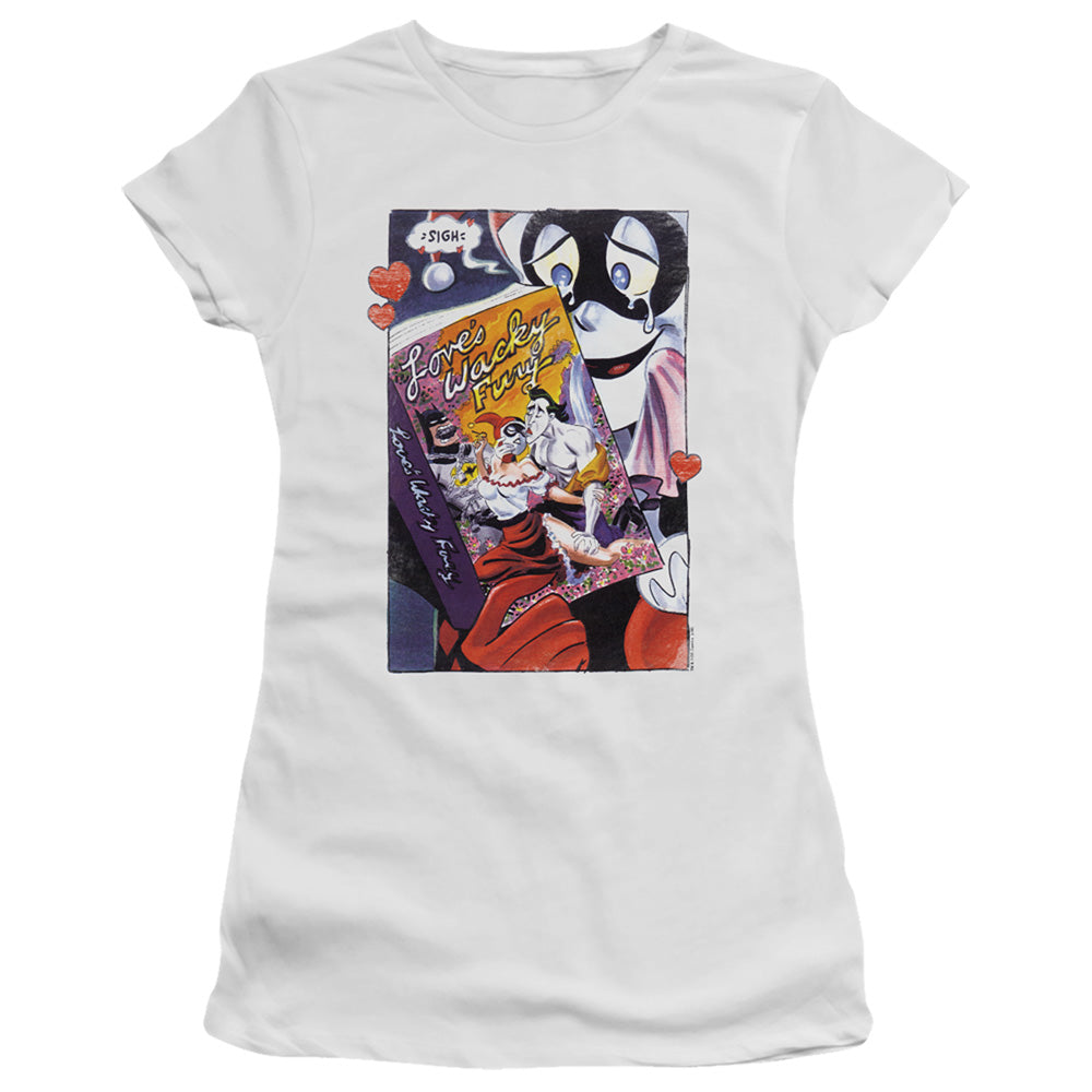 Batman Loves Wacky Fury Licensed Women's T-Shirt Juniors LG-2X