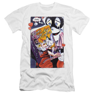 AN OFFCIALLY LICENSED BATMAN LOVES WACKY FURY MEN'S PREMIUM SLIM FIT T-SHIRT WHITE