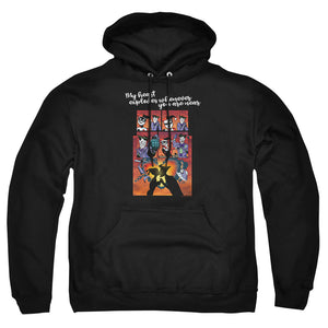 AN OFFCIALLY LICENSED BATMAN EXPLODE ADULT UNISEX PULLOVER HOODIE BLACK