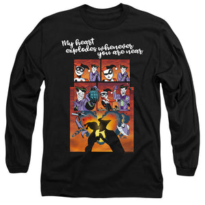 AN OFFCIALLY LICENSED BATMAN EXPLODE MEN'S LONG SLEEVE T-SHIRT BLACK