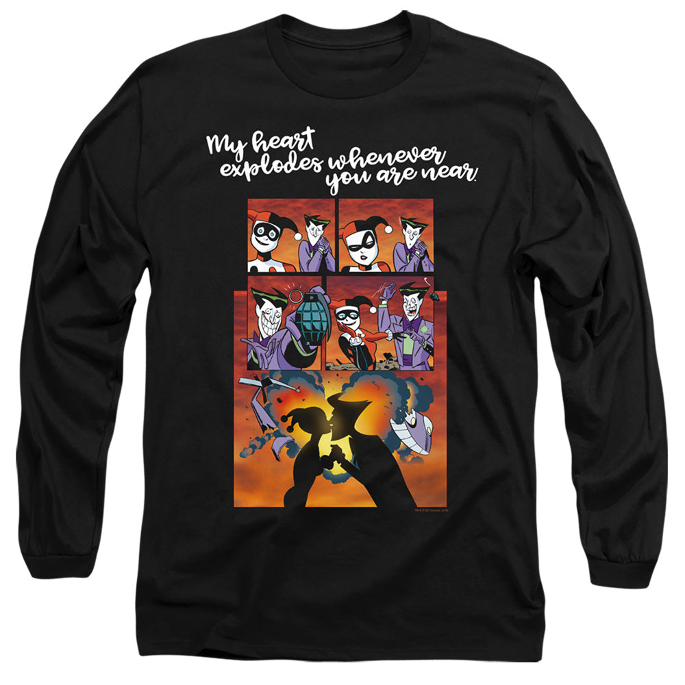 AN OFFCIALLY LICENSED BATMAN EXPLODE MEN'S LONG SLEEVE T-SHIRT BLACK
