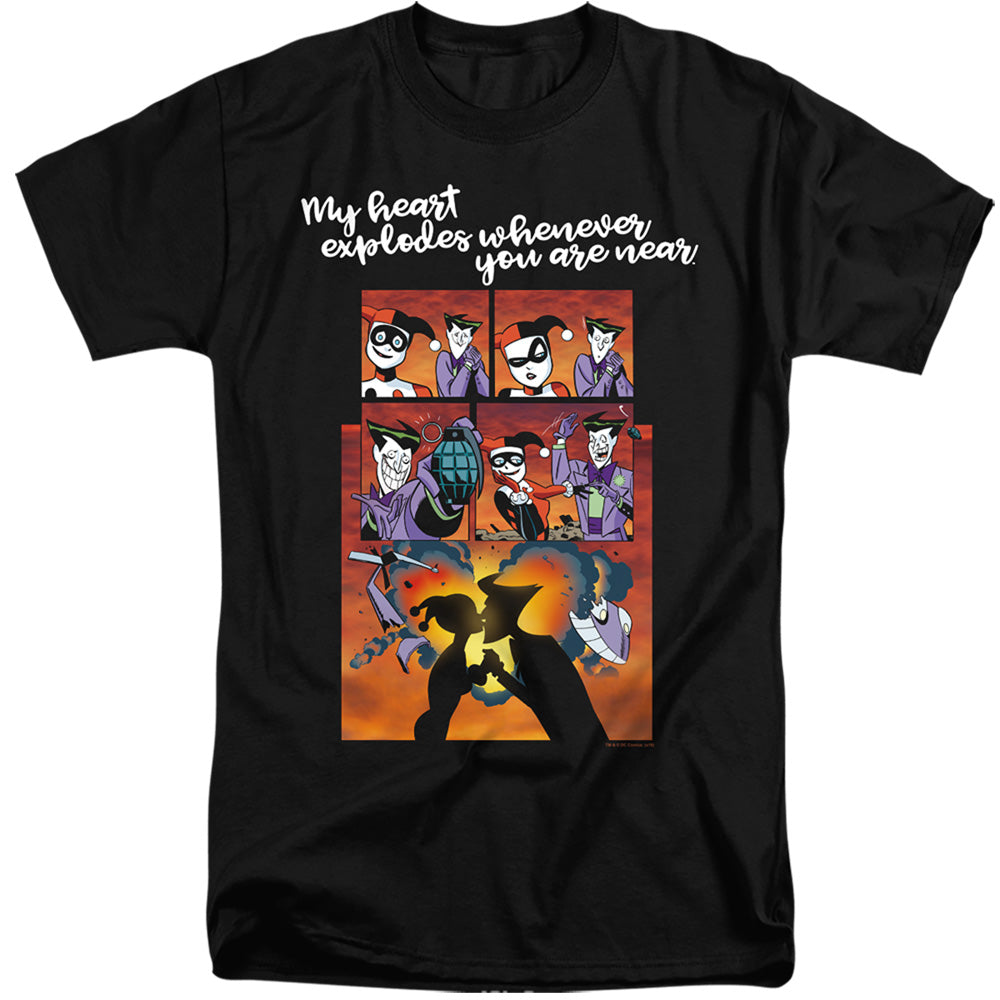 AN OFFCIALLY LICENSED BATMAN EXPLODE MEN'S TALL FIT T-SHIRT BLACK