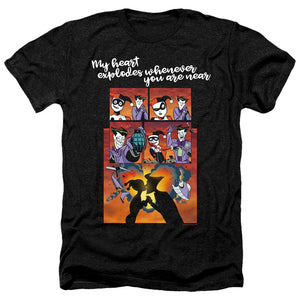 AN OFFCIALLY LICENSED BATMAN EXPLODE MEN'S HEATHER T-SHIRT CHARCOAL