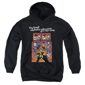 AN OFFCIALLY LICENSED BATMAN EXPLODE YOUTH HOODIE BLACK