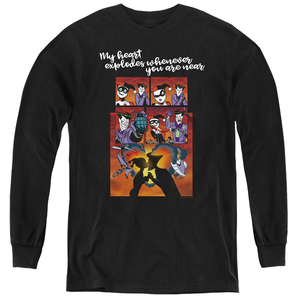 Batman Explode Licensed Youth Long Sleeve T-Shirt (Ages 8-12) SM-XL
