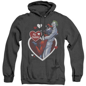 AN OFFCIALLY LICENSED BATMAN MY PUDDIN ADULT UNISEX HEATHER PULLOVER HOODIE BLACK