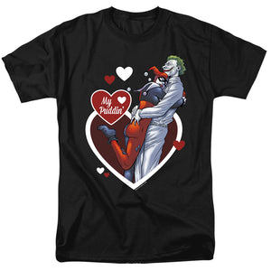 AN OFFCIALLY LICENSED BATMAN MY PUDDIN MEN'S REGULAR FIT T-SHIRT BLACK