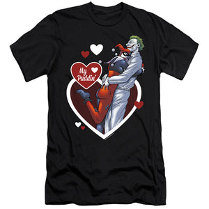 AN OFFCIALLY LICENSED BATMAN MY PUDDIN MEN'S PREMIUM SLIM FIT T-SHIRT BLACK