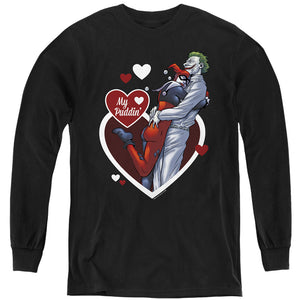 AN OFFCIALLY LICENSED BATMAN MY PUDDIN YOUTH LONG SLEEVE T-SHIRT BLACK