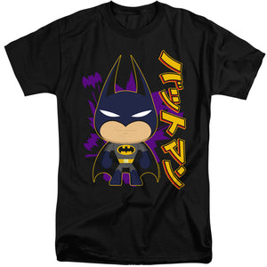 AN OFFCIALLY LICENSED BATMAN CUTE KANJI MEN'S TALL FIT T-SHIRT BLACK