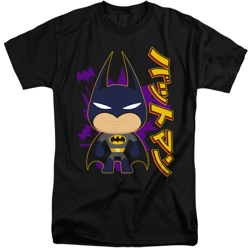 AN OFFCIALLY LICENSED BATMAN CUTE KANJI MEN'S TALL FIT T-SHIRT BLACK