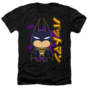 AN OFFCIALLY LICENSED BATMAN CUTE KANJI MEN'S HEATHER T-SHIRT CHARCOAL