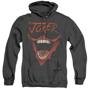 AN OFFCIALLY LICENSED BATMAN JOKER BAT LAUGH ADULT UNISEX HEATHER PULLOVER HOODIE BLACK