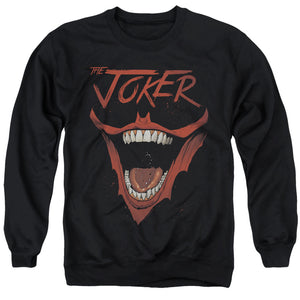 AN OFFCIALLY LICENSED BATMAN JOKER BAT LAUGH ADULT UNISEX CREWNECK SWEATSHIRT BLACK