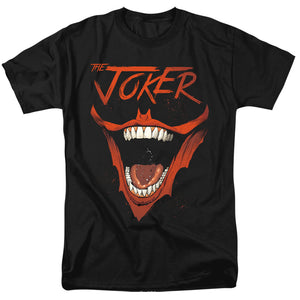 AN OFFCIALLY LICENSED BATMAN JOKER BAT LAUGH MEN'S REGULAR FIT T-SHIRT BLACK