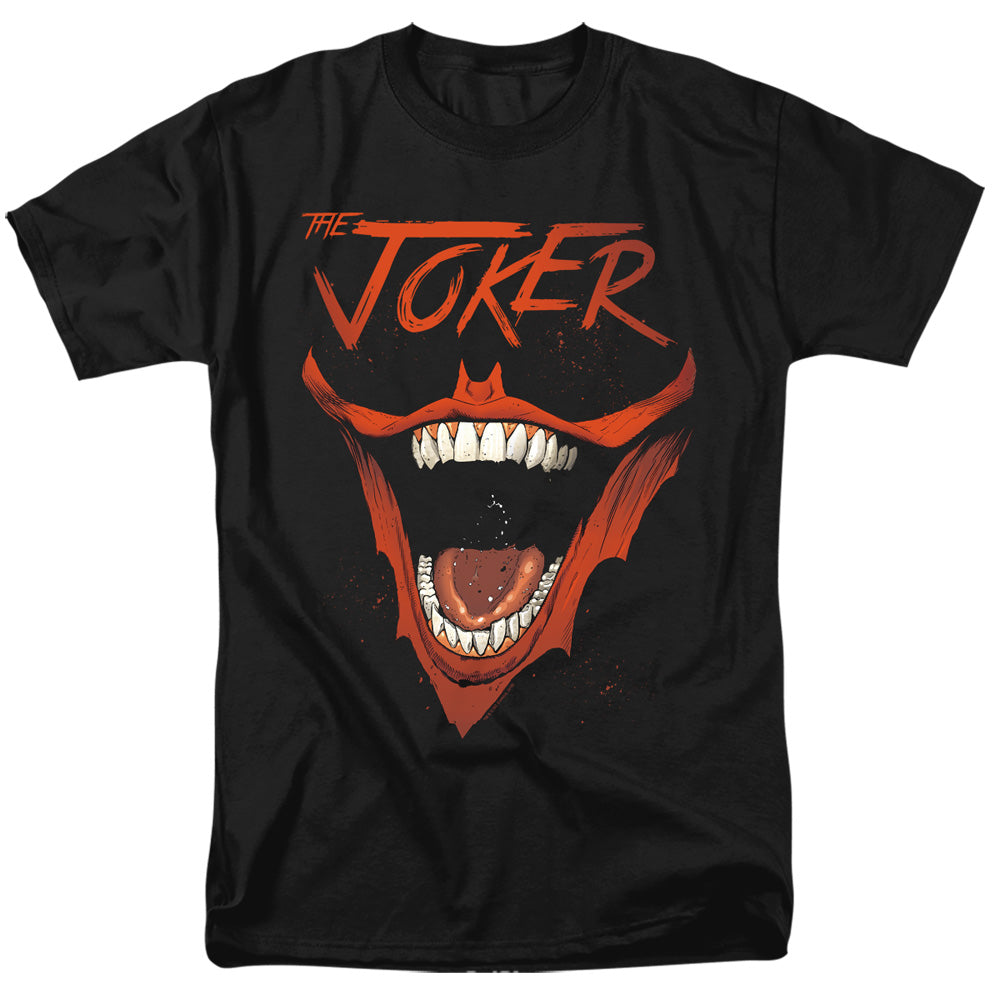 AN OFFCIALLY LICENSED BATMAN JOKER BAT LAUGH MEN'S REGULAR FIT T-SHIRT BLACK