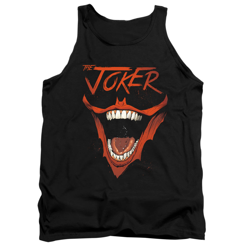 AN OFFCIALLY LICENSED BATMAN JOKER BAT LAUGH ADULT UNISEX TANK TOP BLACK