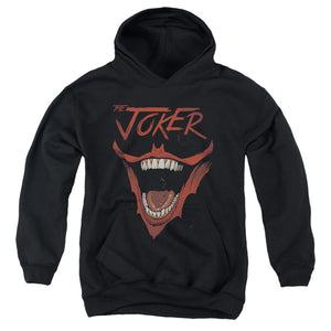 AN OFFCIALLY LICENSED BATMAN JOKER BAT LAUGH YOUTH HOODIE BLACK