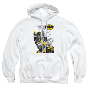 AN OFFCIALLY LICENSED BATMAN LONG LIVE ADULT UNISEX PULLOVER HOODIE WHITE