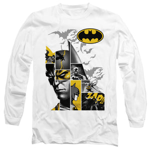 AN OFFCIALLY LICENSED BATMAN LONG LIVE MEN'S LONG SLEEVE T-SHIRT WHITE