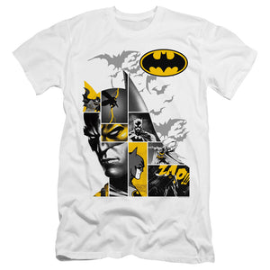 AN OFFCIALLY LICENSED BATMAN LONG LIVE MEN'S PREMIUM SLIM FIT T-SHIRT WHITE