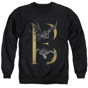 AN OFFCIALLY LICENSED BATMAN B ADULT UNISEX CREWNECK SWEATSHIRT BLACK