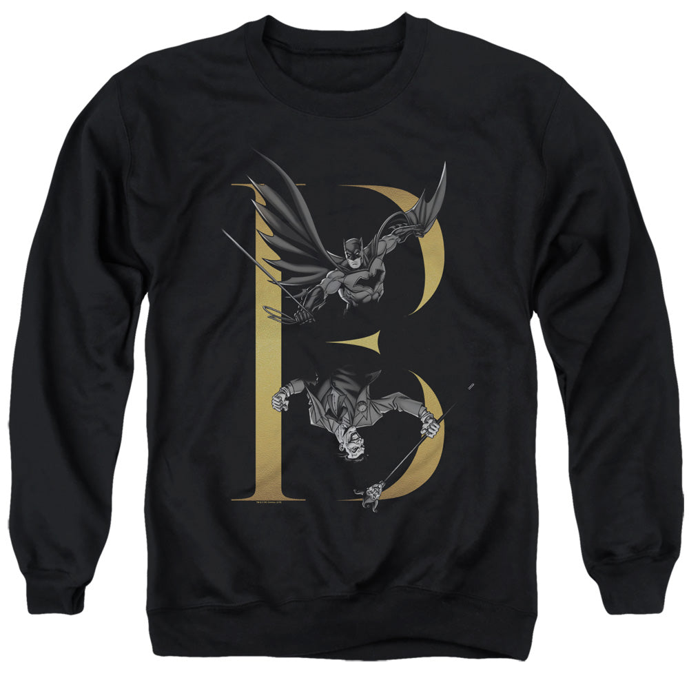 AN OFFCIALLY LICENSED BATMAN B ADULT UNISEX CREWNECK SWEATSHIRT BLACK