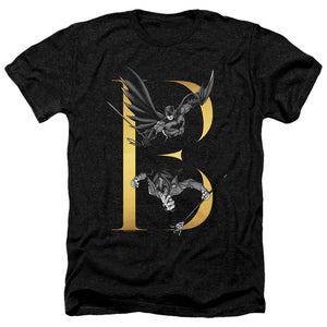 AN OFFCIALLY LICENSED BATMAN B MEN'S HEATHER T-SHIRT CHARCOAL