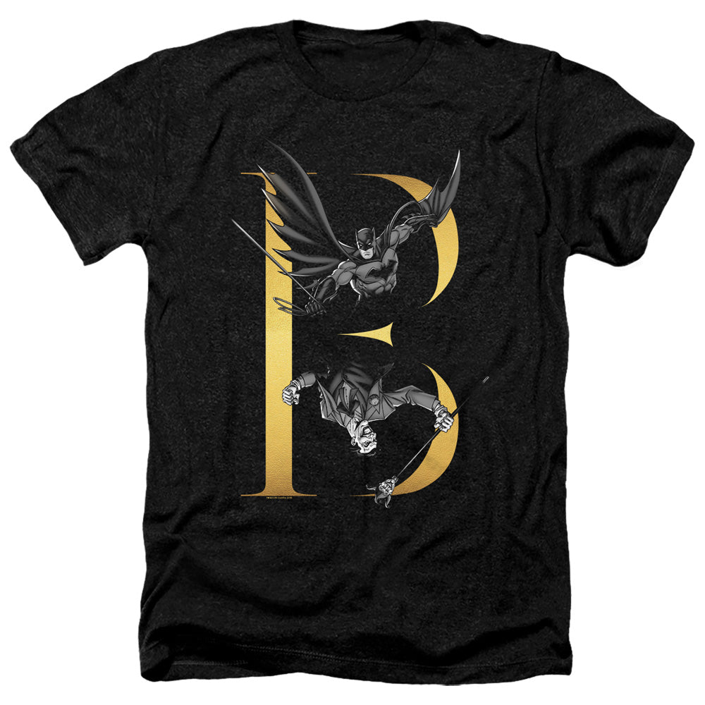 AN OFFCIALLY LICENSED BATMAN B MEN'S HEATHER T-SHIRT CHARCOAL