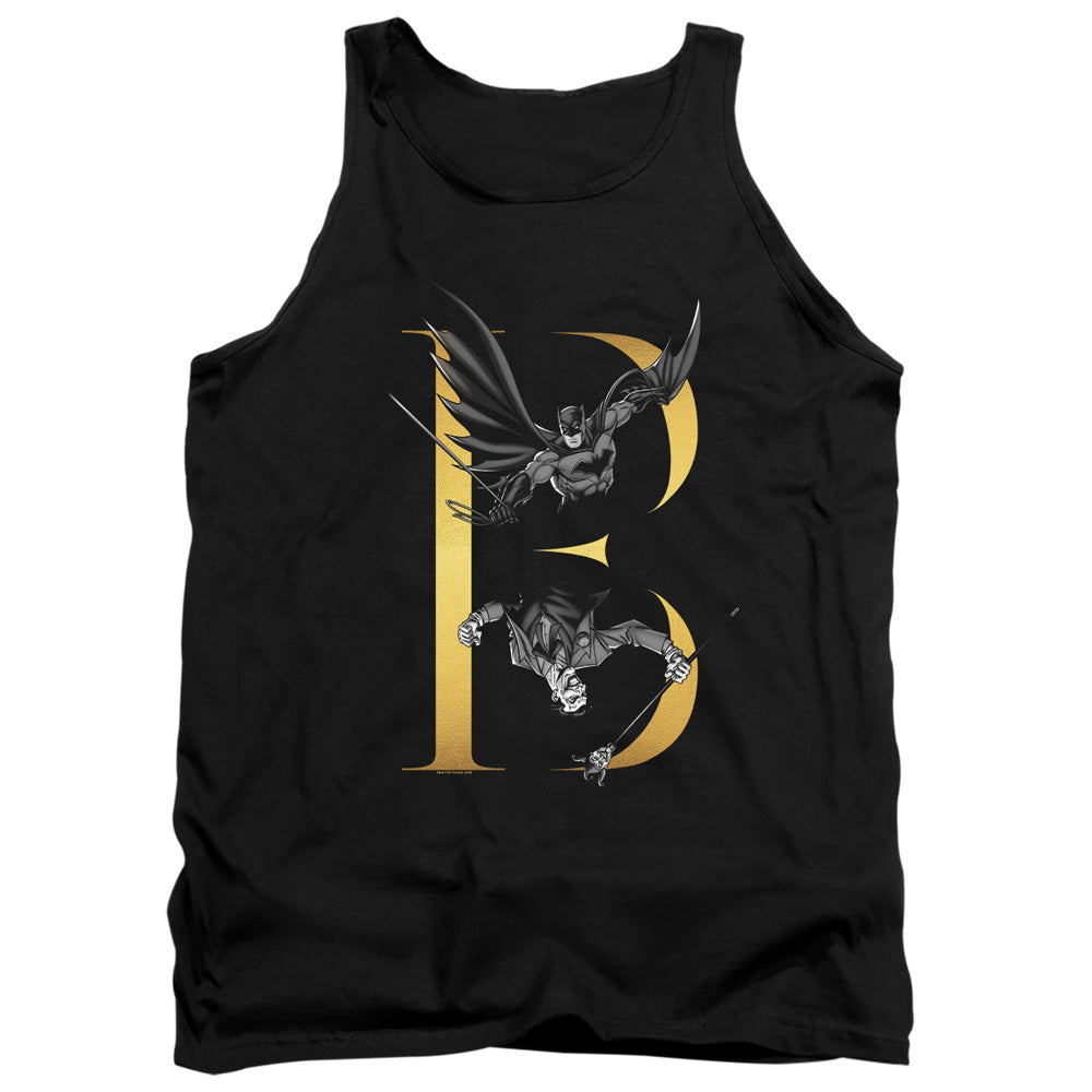 AN OFFCIALLY LICENSED BATMAN B ADULT UNISEX TANK TOP BLACK