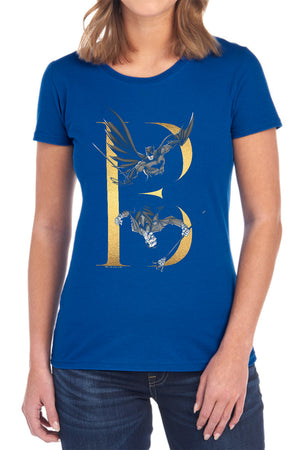 AN OFFCIALLY LICENSED BATMAN B WOMEN'S REGULAR FIT T-SHIRT BLACK