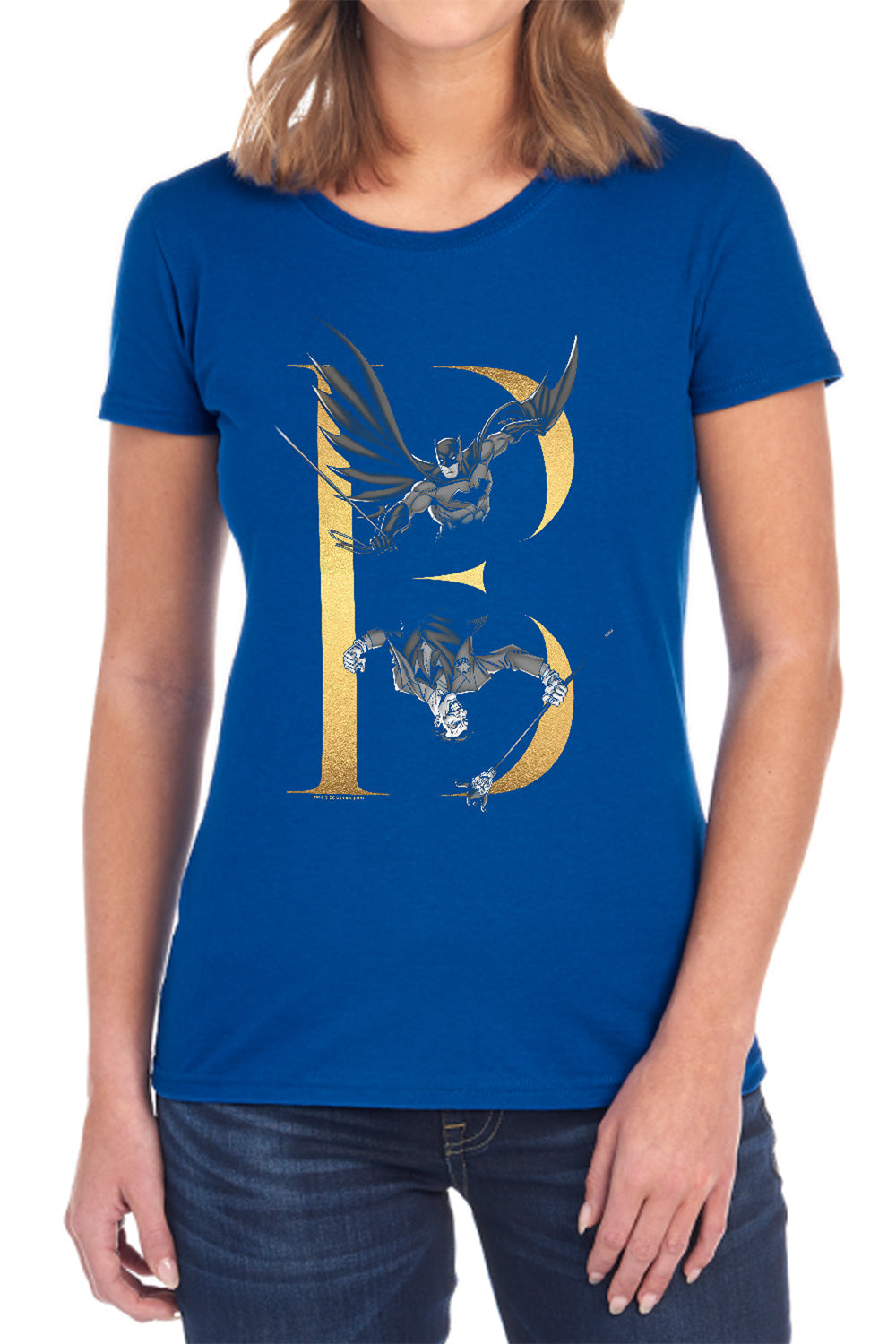 AN OFFCIALLY LICENSED BATMAN B WOMEN'S REGULAR FIT T-SHIRT BLACK