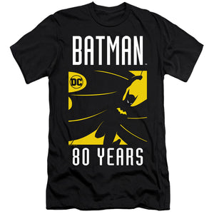 AN OFFCIALLY LICENSED BATMAN SILHOUETTE MEN'S PREMIUM SLIM FIT T-SHIRT BLACK