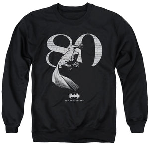AN OFFCIALLY LICENSED BATMAN 80 WALL ADULT UNISEX CREWNECK SWEATSHIRT BLACK