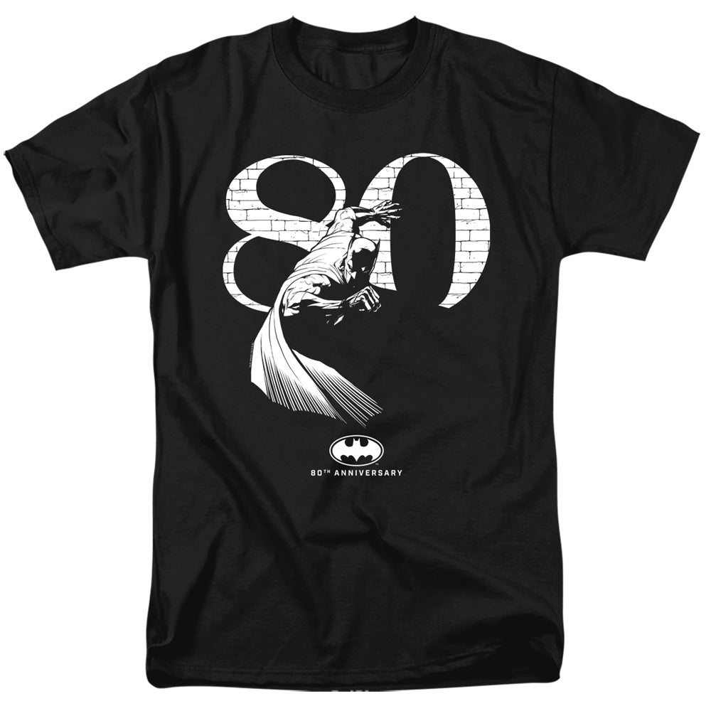 AN OFFCIALLY LICENSED BATMAN 80 WALL MEN'S REGULAR FIT T-SHIRT BLACK