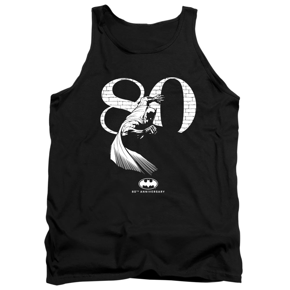 AN OFFCIALLY LICENSED BATMAN 80 WALL ADULT UNISEX TANK TOP BLACK