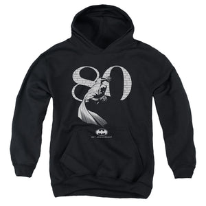 AN OFFCIALLY LICENSED BATMAN 80 WALL YOUTH HOODIE BLACK