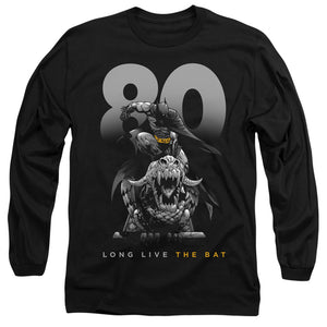 AN OFFCIALLY LICENSED BATMAN BIG 80 MEN'S LONG SLEEVE T-SHIRT BLACK