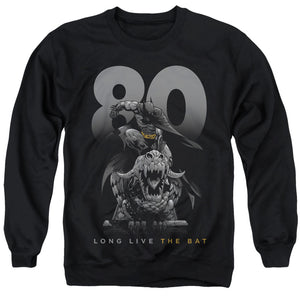 AN OFFCIALLY LICENSED BATMAN BIG 80 ADULT UNISEX CREWNECK SWEATSHIRT BLACK
