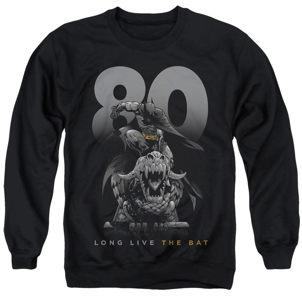 AN OFFCIALLY LICENSED BATMAN BIG 80 ADULT UNISEX CREWNECK SWEATSHIRT BLACK