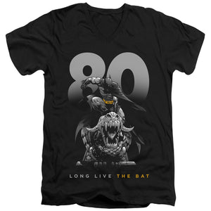 AN OFFCIALLY LICENSED BATMAN BIG 80 MEN'S V-NECK T-SHIRT BLACK