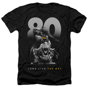 AN OFFCIALLY LICENSED BATMAN BIG 80 MEN'S HEATHER T-SHIRT CHARCOAL