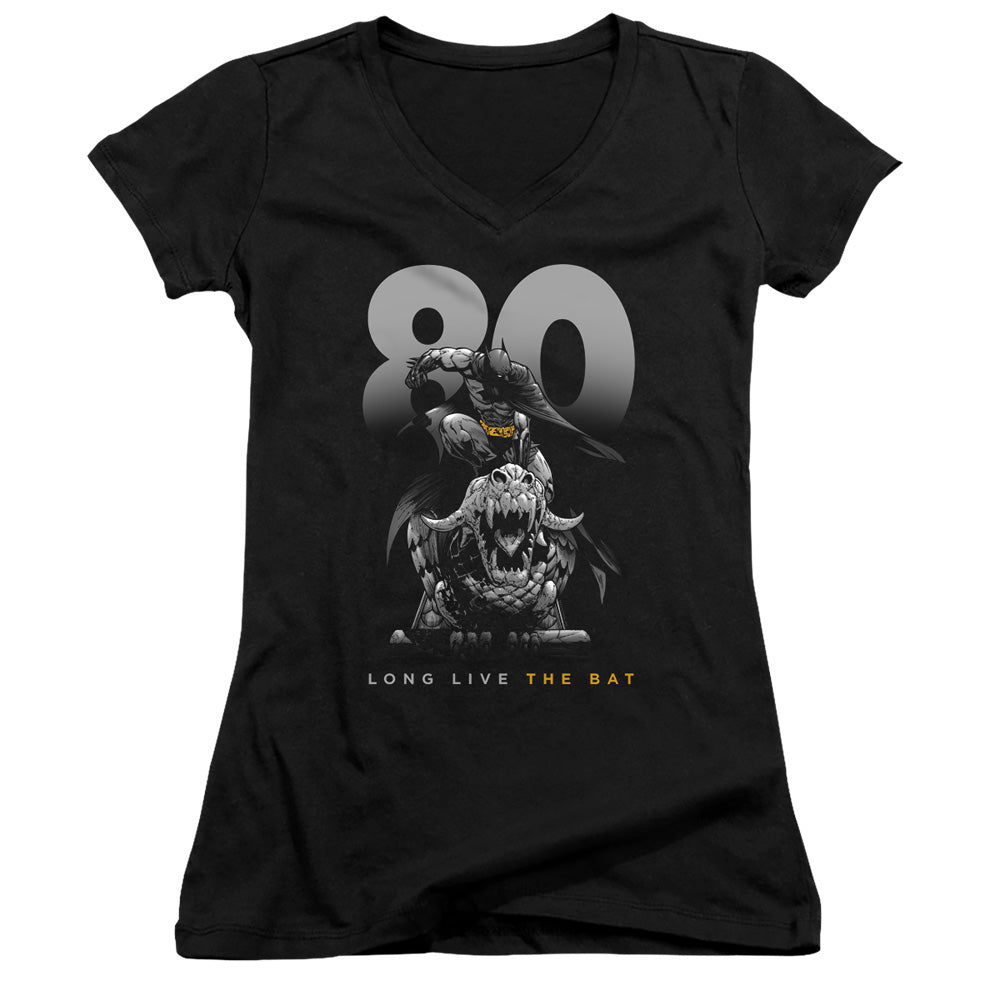 Batman Big 80 Licensed Women's T-Shirt Juniors V-Neck SM