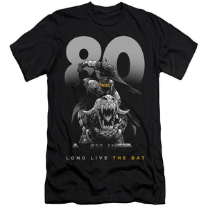 AN OFFCIALLY LICENSED BATMAN BIG 80 MEN'S PREMIUM SLIM FIT T-SHIRT BLACK