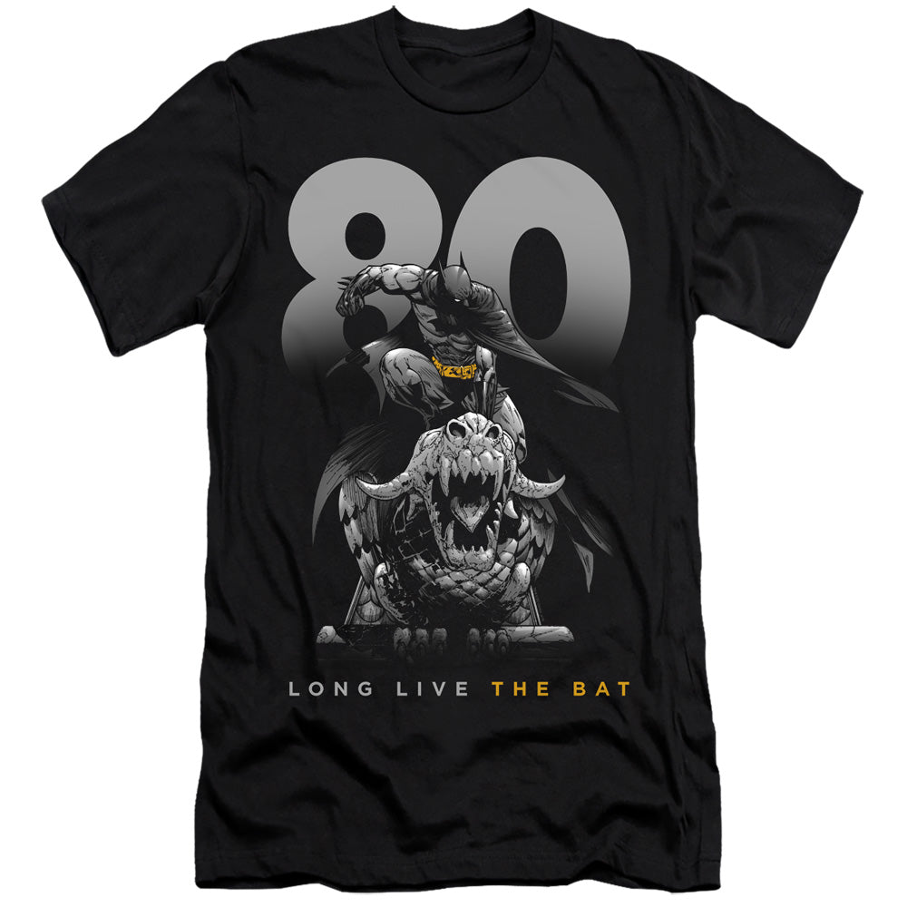 AN OFFCIALLY LICENSED BATMAN BIG 80 MEN'S PREMIUM SLIM FIT T-SHIRT BLACK