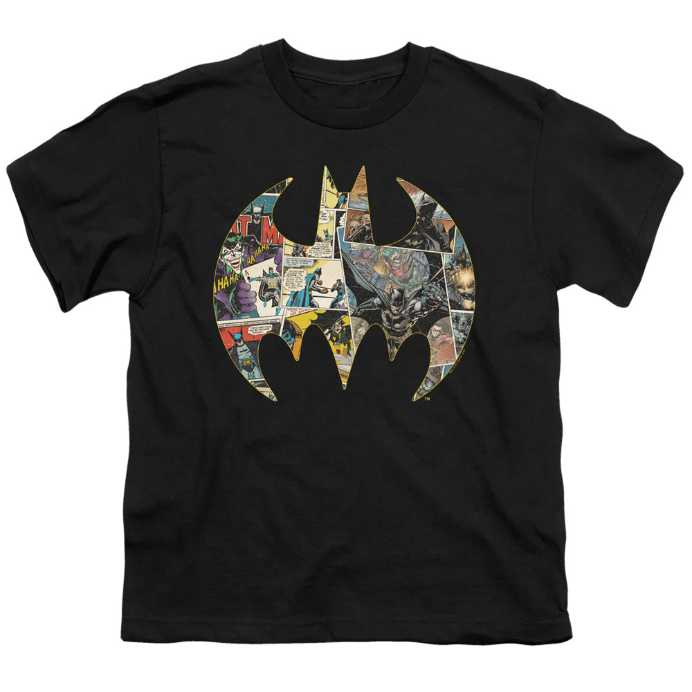 Batman Collage Shield Licensed Kid's T-Shirt (Ages 4-7) XS-XL