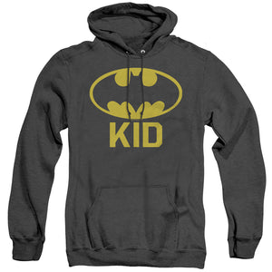 AN OFFCIALLY LICENSED BATMAN BAT KID ADULT UNISEX HEATHER PULLOVER HOODIE BLACK
