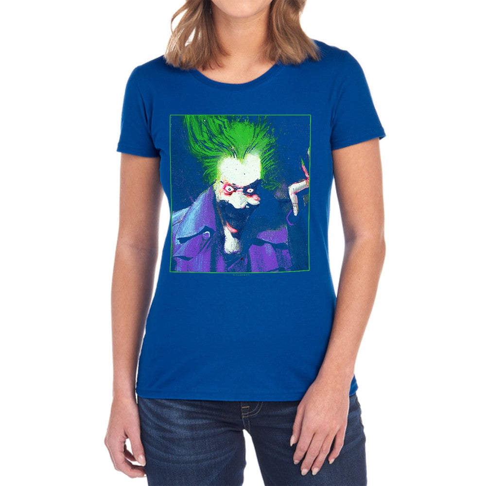 Batman Arkham Asylum Joker Licensed Women's T-Shirt Regular Fit SM-2X