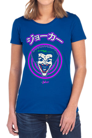 AN OFFCIALLY LICENSED BATMAN FACE SPIRAL WOMEN'S REGULAR FIT T-SHIRT BLACK
